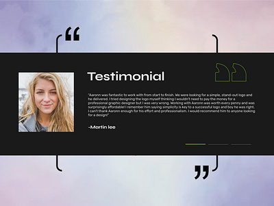 Testimonials Section UI 3d animation branding design elementor figma graphic design illustration logo motion graphics typography ui vector