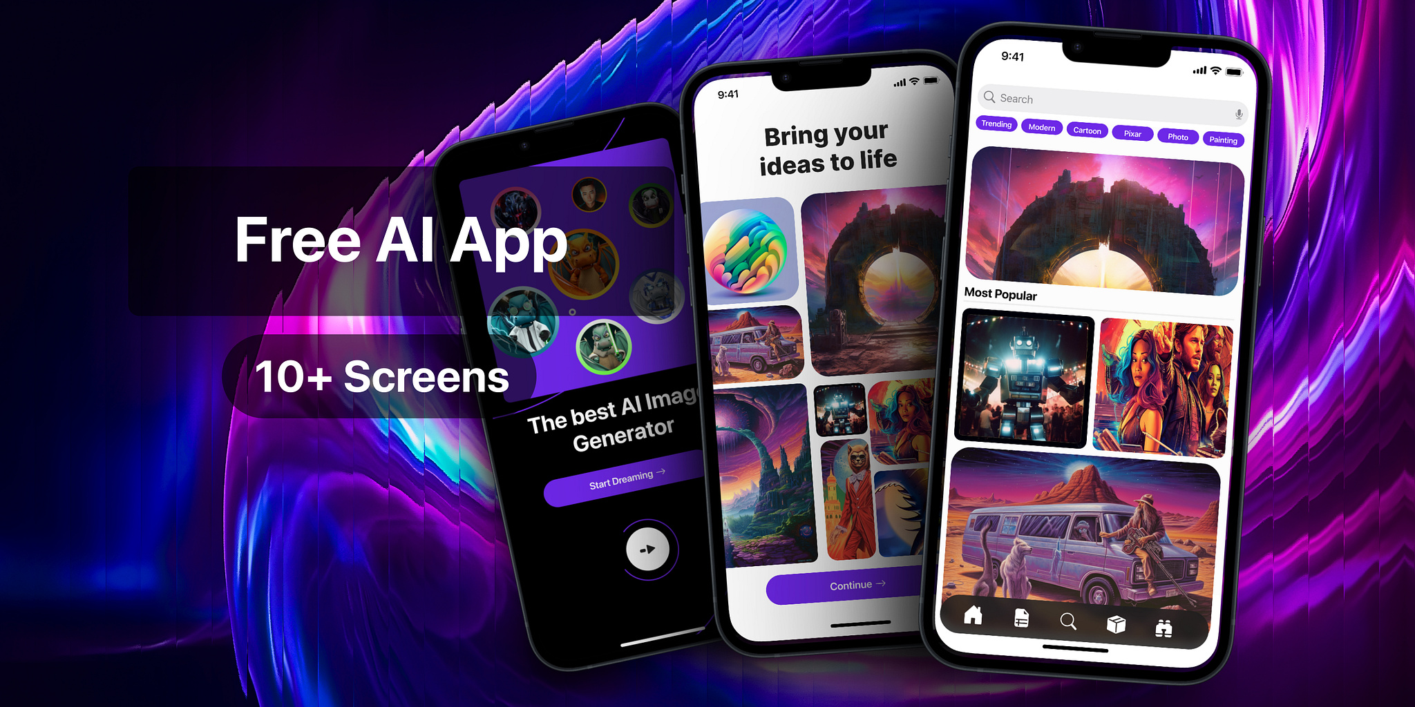 AI Art Generator App - Free Figma File by Simon Gingras on Dribbble