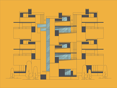 Real estate illustration - buildings facade branding design illustration skyscraper vector
