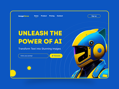 ImageVerse - AI Image generator Website UI Design ai imagegenerator productdesign ui ux websitedesign