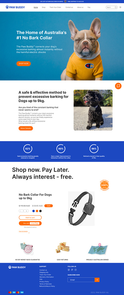Landing Page Design Of Pet Store hero page landing page pet store ui user interface web design