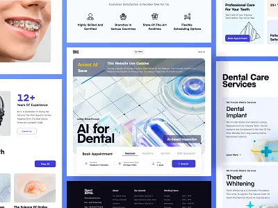 Dentist Website big text clean dark dental care dental health dentist dentistry emercency dentist generate ai healthcare home page image landing page medicine minimalist teeth uiux unspace website website ai