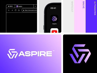 Aspire™ — Visual Identity brand brand identity branding clean concept design graphic design illustration lettermark logo logomark logotype minimal modern simple typography ui