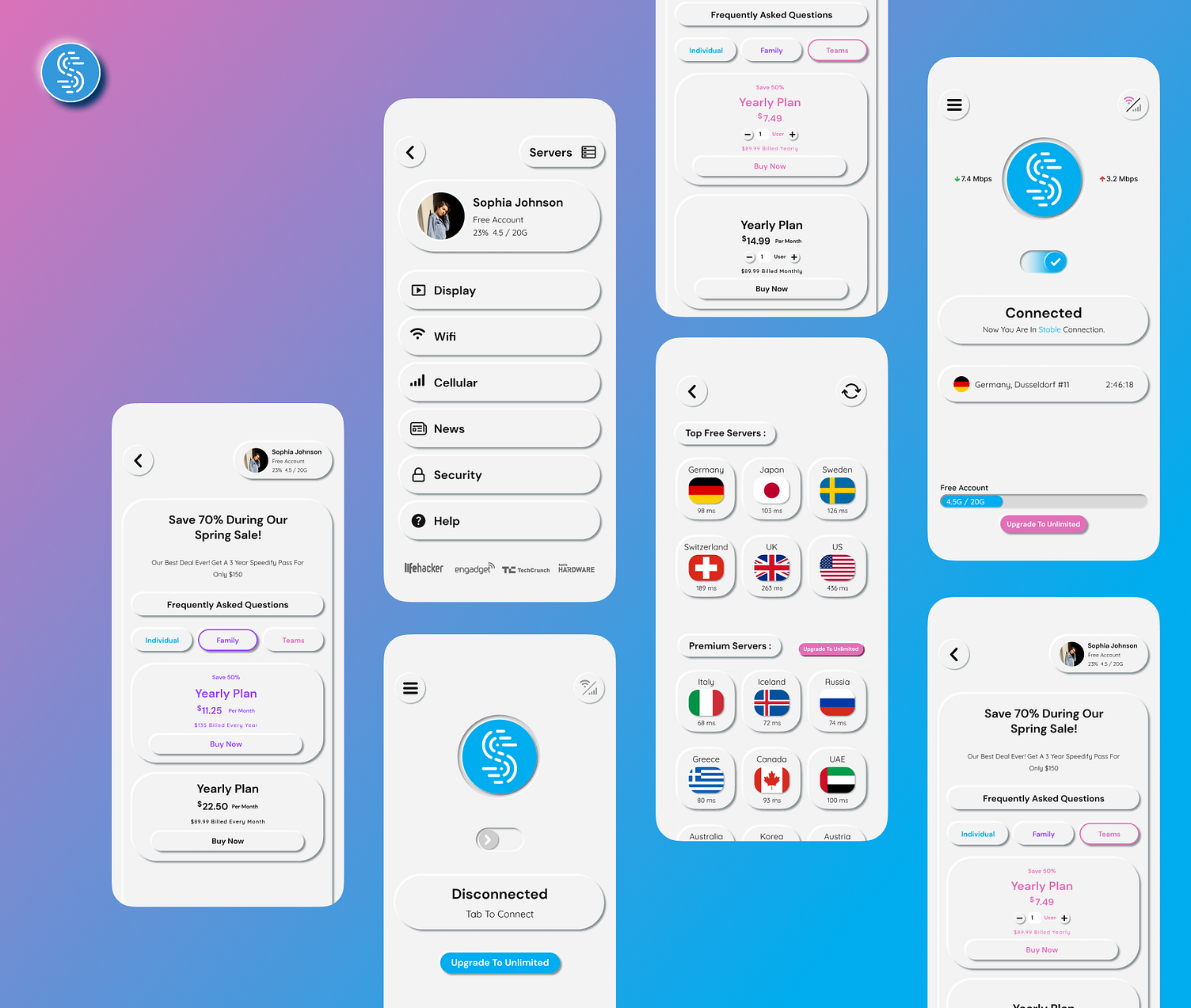 Redesign UI Speedify App (neumorphism style) by Sepehr Sodagari on Dribbble
