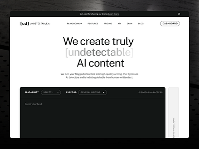 Undetectable AI, SAAS ai ai text detector chat design saas text generation ui ux web design