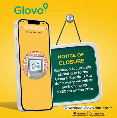 Glovo app Social Media Content design graphic design