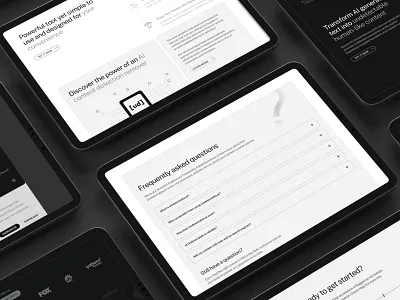 Undetectable AI Landing page black and white design high end minimalist mockup modern premium saas tablet ui web design