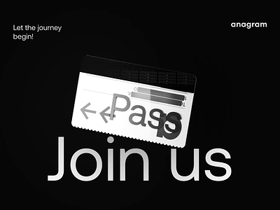 AnagramPass® aftereffect anagram animation branding card design illustration logo loop pass ui