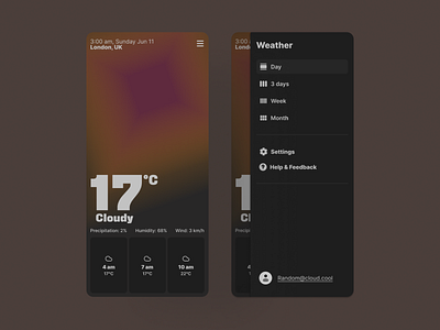 Weather Ui Design - Ui037 dailyui design modern ui ui037 weather