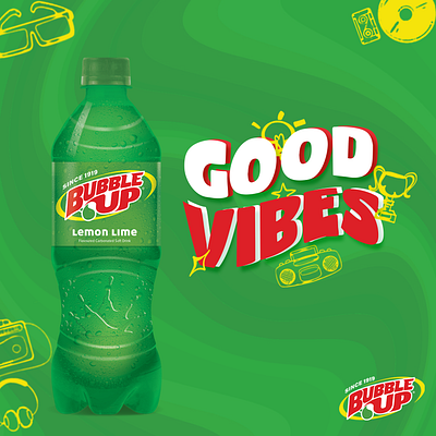 Bubble Up - Good Vibes Social Media Poster branding design graphic design typography