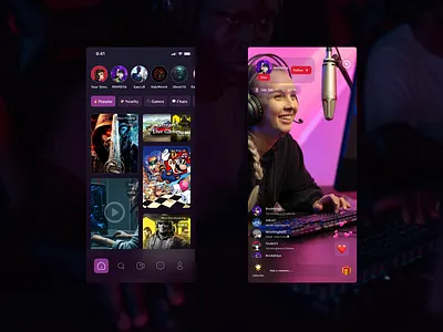 Gaming Stream Live 3d branding game graphic design live logo stream ui