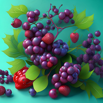 Cartoon Style 3D Berry Botanical Floral Design branding design graphic design illustration logo minimal typography ui ux vector