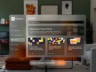 Spatial UI- 10X Designers Lessons page reimagined 10xdesigners applevisionpro design designchallenge spatialui ui