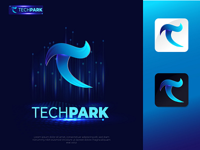 TechPark logo T abstract brand identity branding concept t creative logo design gradient logo graphic design logo park tech tech logo technology techpark