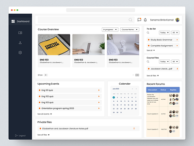 BLC Dashboard UI for DIU University branding dashboard dashboard ui design diu education eye catching design forum minimal dashboard modern dashboard online education sleek dashboard ui ui ux university university dashboard university forum ux