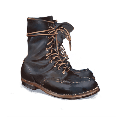 Redwing Boots adobe fresco boot digital illustration digital painting illustration redwing