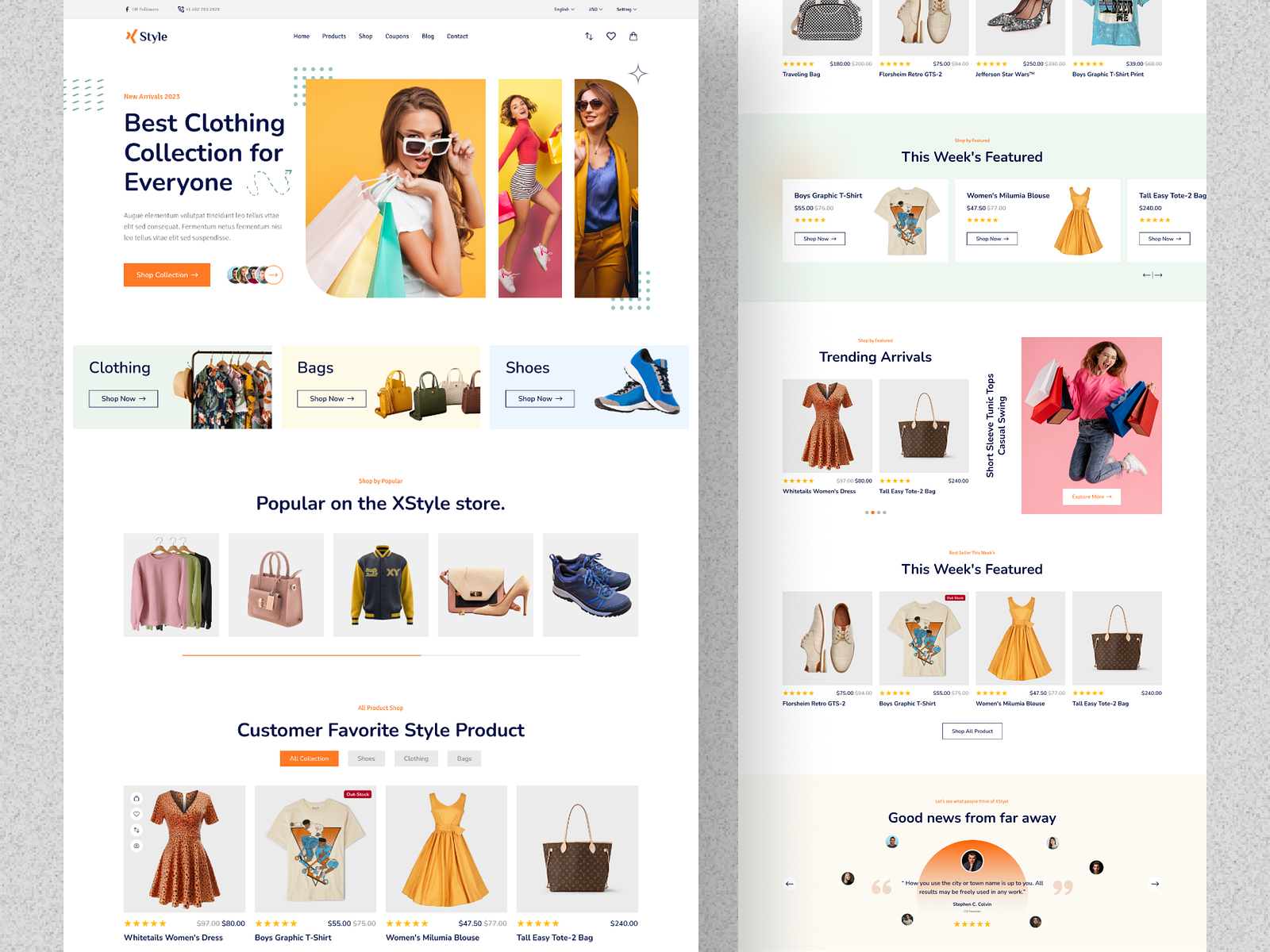Clothing Web Design Templates by MITHUN MALLICK on Dribbble