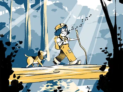 Through the Woods adobe fresco childrens books digital illustration digital painting figure illustration kidlitart person