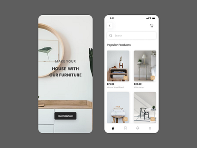 The design for the furniture store app design ui ux web website