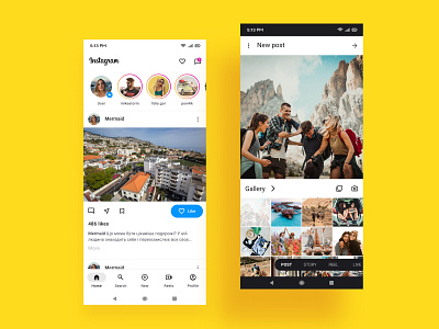 Instagram according to the rules of Material Design app application
