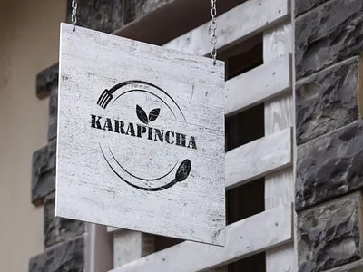 #karapincha aka Curry Leaves - Restaurant Signboard adobe branding design graphic design illustration logo restaurant brand