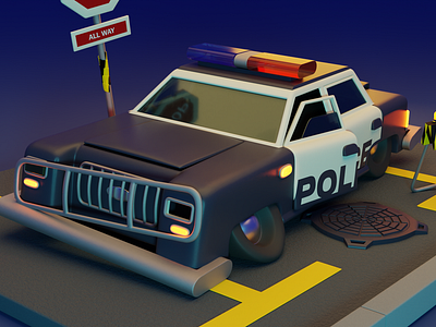 Crime scene 3d 3dart 3dillustration blender cycles evvee low poly subdivision