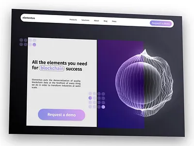 Blockchain website 3d animation blender crypto financial motion motion graphics nft sphere ui ux website