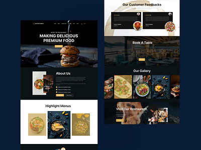 Restaurant UI/UX landing page app design figma food landing restaurant landing restaurent ui ux website