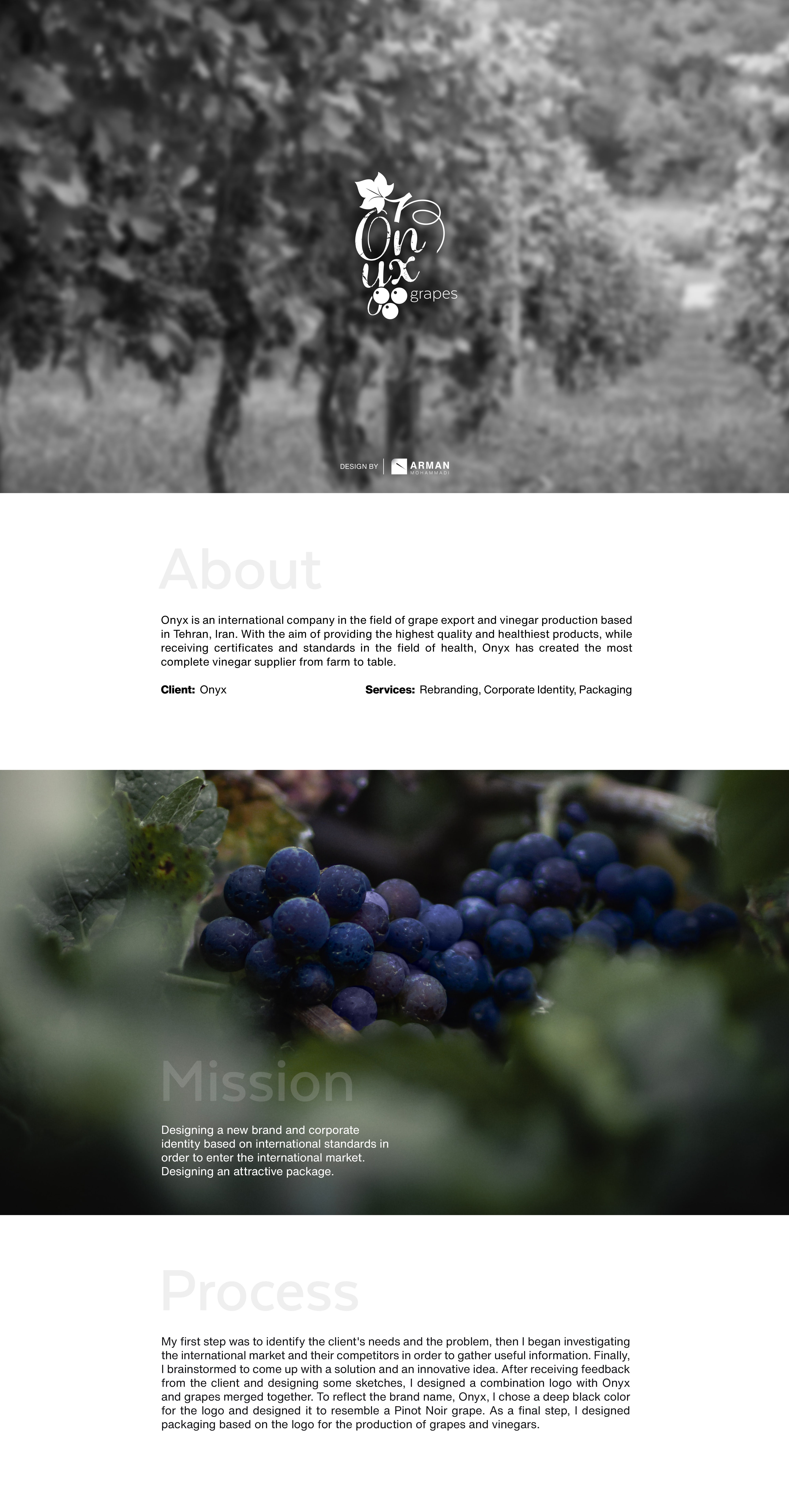 Onyx Branding adobe illustrator adobe photoshop brand design brand identity branding corporate design corporate identity design fruit logo grape design graphic design logo logo design package design packaging visual identity