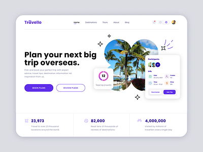 Trip Web Design animation booking branding design discover dribbble graphic design illustration inspiration inspire landing logo motion graphics plan travel trip ui ux web