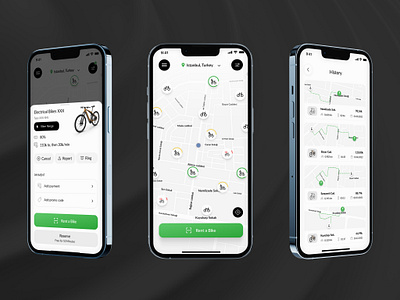 E-Bike app design typography ui vector