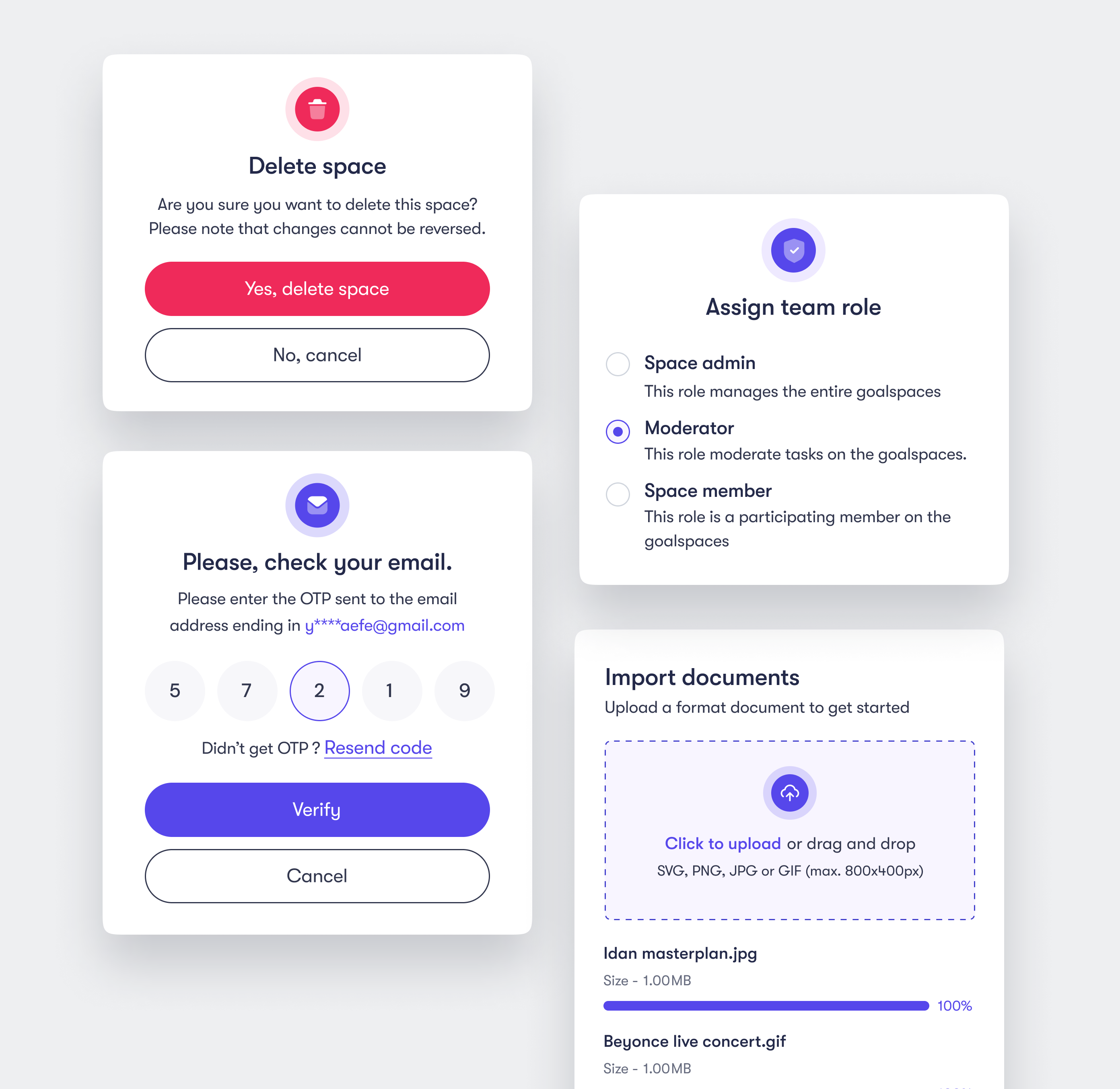 Application Modals by Semira Yesufu on Dribbble