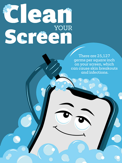 Clean Your Screen graphic design illustration poster typography