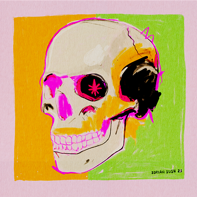 Skeletons 4 art artist bones design drawing illustration photoshop procreate skull smile
