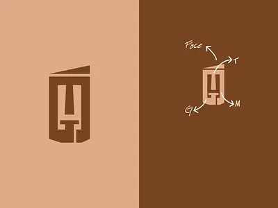 The movie guy branding brown face logo logo logo design