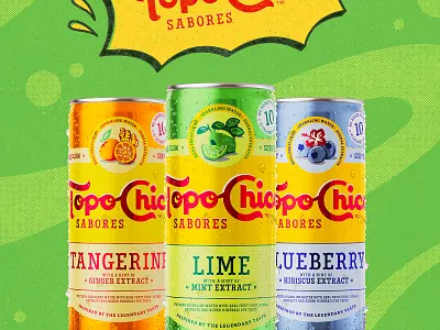 Topochico (Flavor Guide To Dallas) beverage colorful fun illustration illustrator lime map people psychedelic seltzer soda summer vintage water