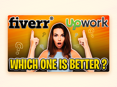 Fiverr vs Upwork - YT Thumbnail illustration thumbnail typography vector youtube