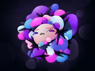 Bubble Queen abstract bubble cartoon character concept design illustration vector zutto