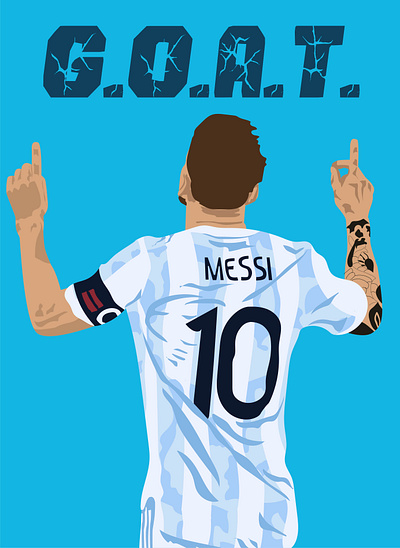 Lionel Messi Era Messi 2023 illustration, vector Messi sticker blue