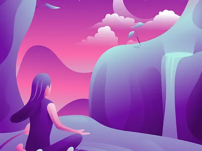 Love meditation adventure environment illustration landscape illustration travel