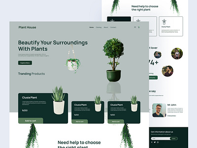 Home plantation website landing page colors design landing page responsive design typography ui ux website design