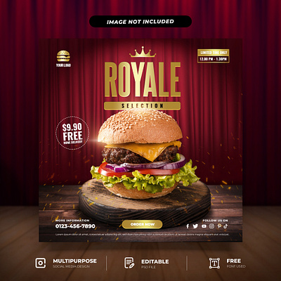Royal Selection Burger Social Media creativetemplates foodgraphics