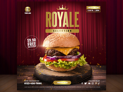 Royal Selection Burger Social Media creativetemplates foodgraphics