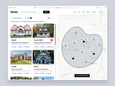 Omae - Real Estate Dashboard agent apartments building dashboard home house listing map properties property real estate real estate agency real estate ui real estate website realtor rent residence web app web design website