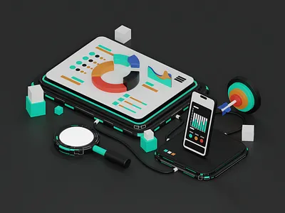 Product Analytics 3D illustration 3d 3d animation 3d art 3d illustration 3d model 3ddesign agency analysis analytics business data digital finance marketing strategy technology ui web