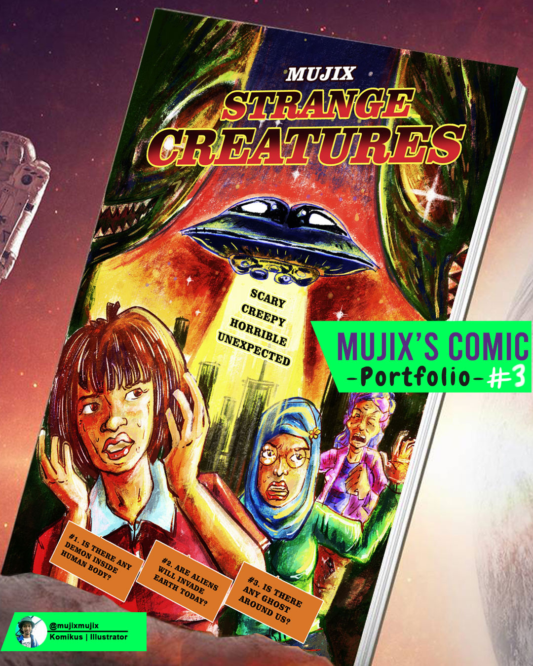 MUJIX COMIC PORTFOLIO: STRANGE CREATURES alien artwork books cartoon comic graphic design illustration manga mujix mujixportfolio storyboard