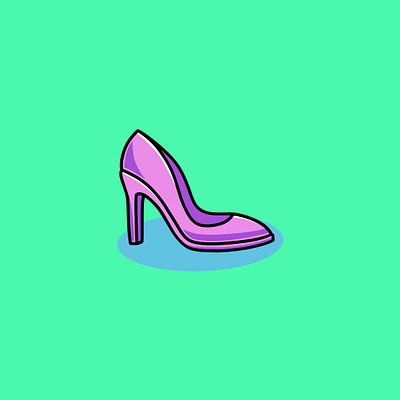 Beautiful High Heel icon Illustration branding isolated design wedding dress