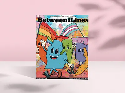 Motor City Pride Illustration Cover 2d cartoon character detroit gay geometric graphic design illustration love is lvoe newspaper pride queer rainbow shapes transgender vector vintage