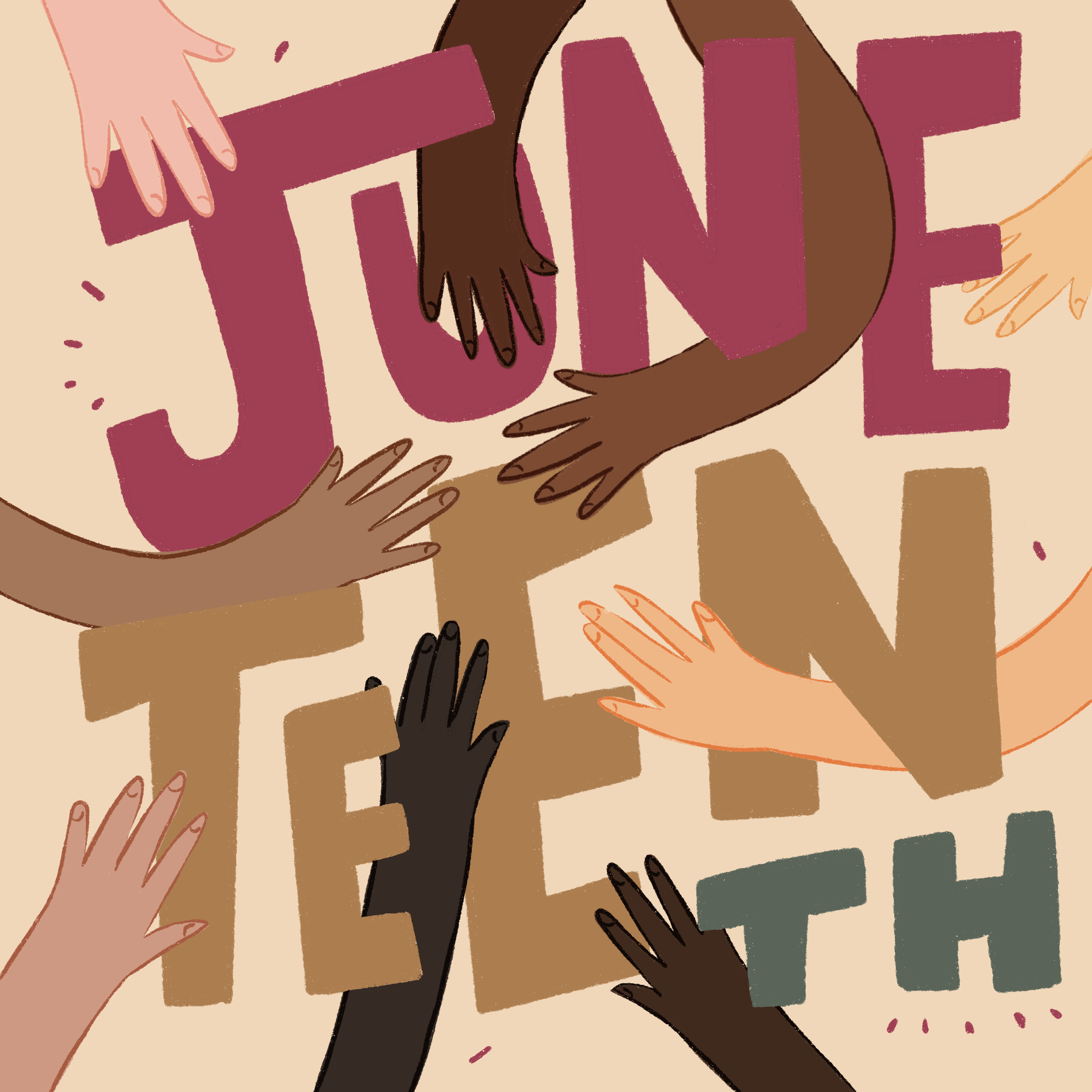Juneteenth Illustrated Gif 2d 2d animation african animation design diversity graphic design illustration june 19 juneteenth motion graphics procreate social media typography