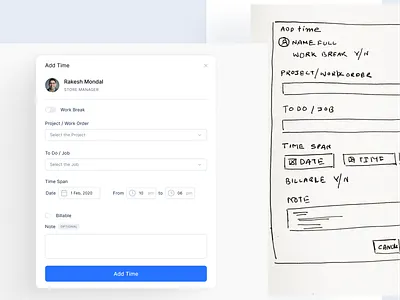 Add Time UI Design for SaaS Application add modal ui add ui saas ui